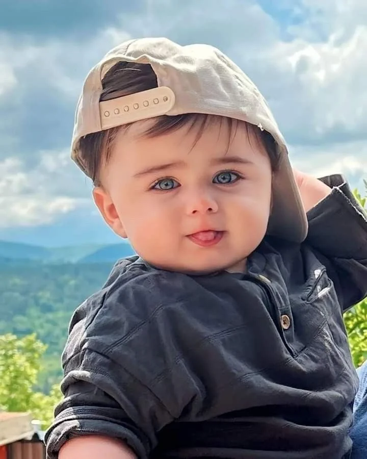 cute baby sitting up