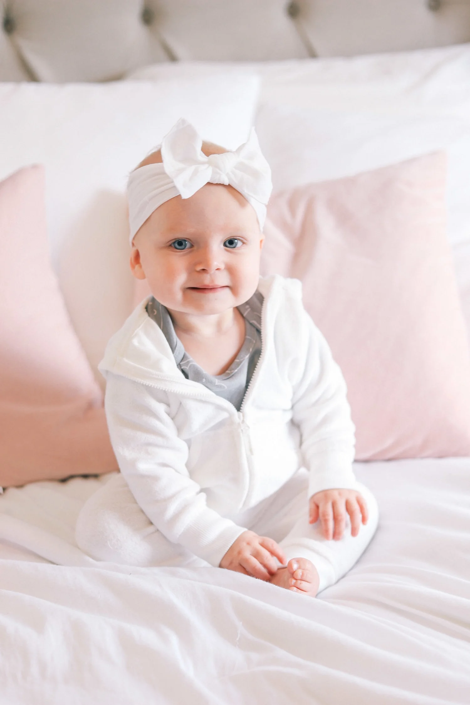 cute baby sitting up