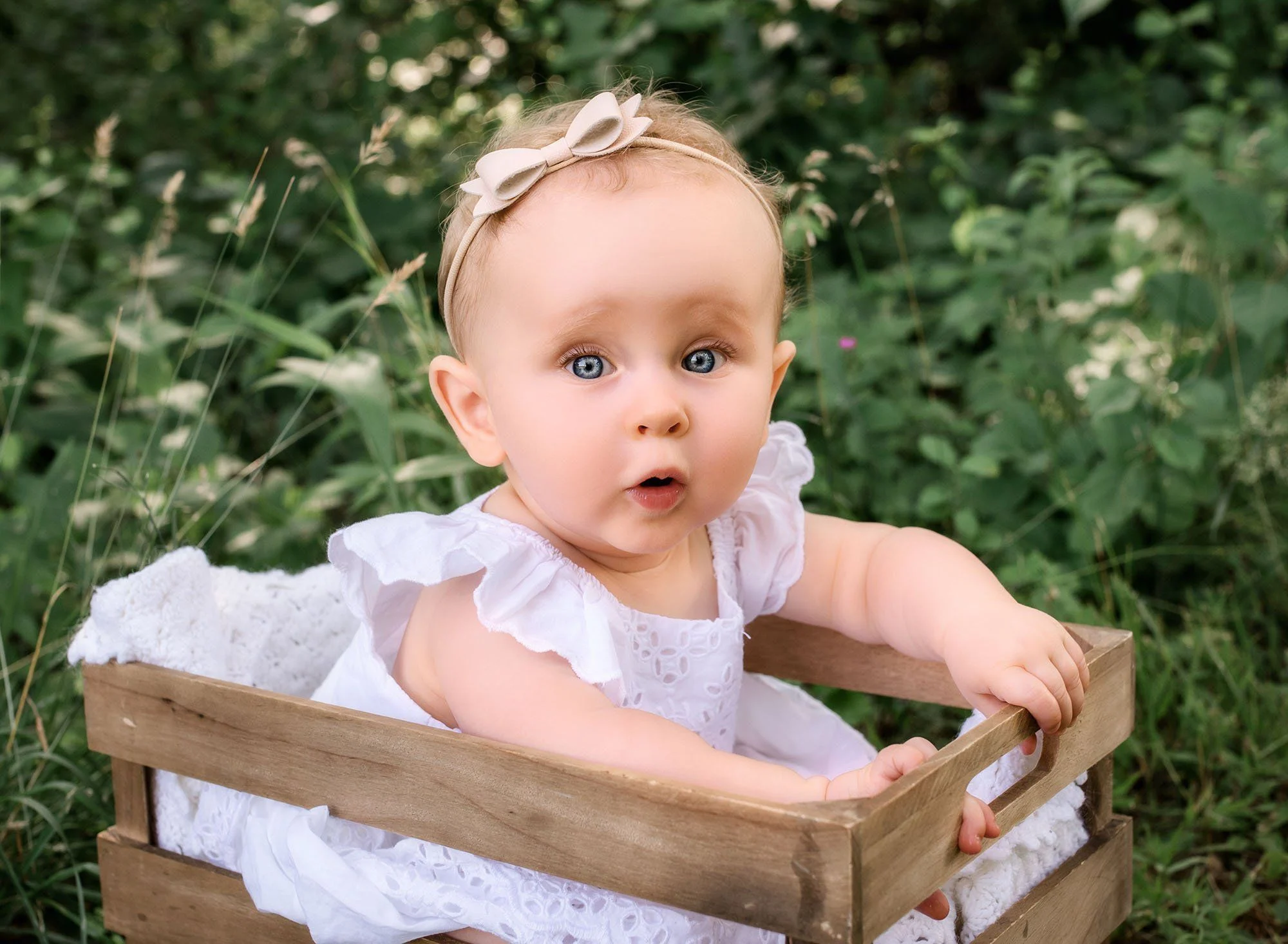 cute baby sitting up
