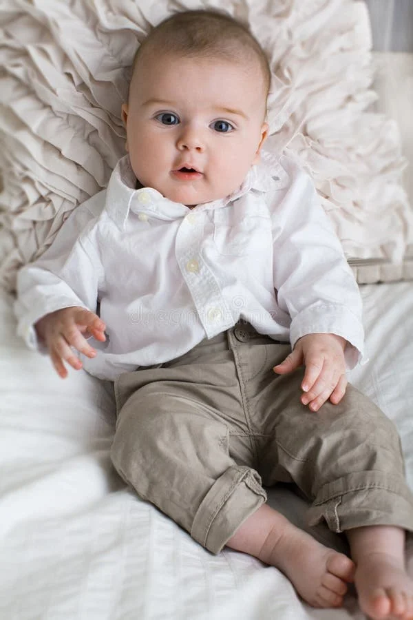 cute baby sitting up