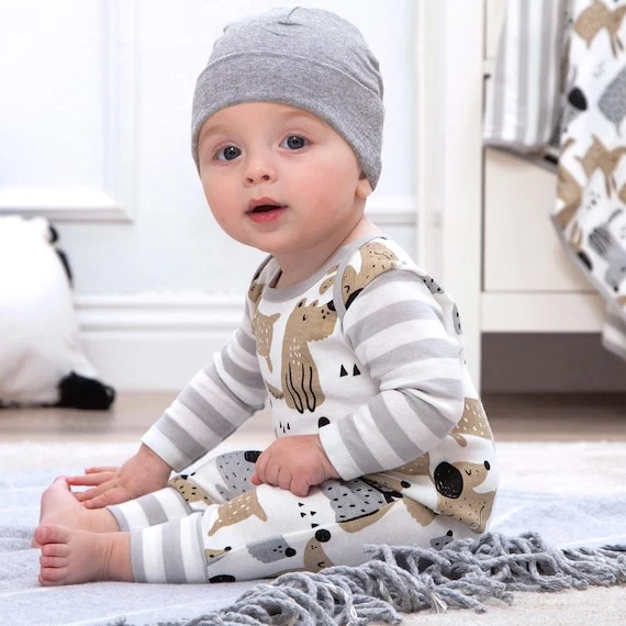 cute baby sitting up