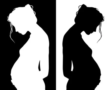 pregnant silhouette yin yang